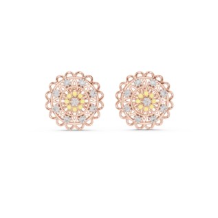 Mandala Lace Diamond Stud Earrings