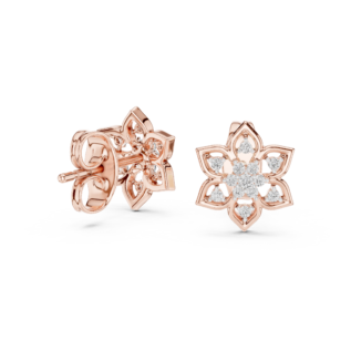 Mandala Lace Diamond Stud Earrings