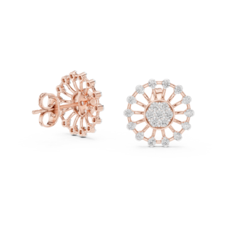 Sunwheel Diamond Stud Earrings
