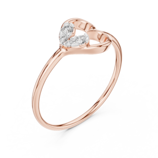 Half Heart Diamond Ring