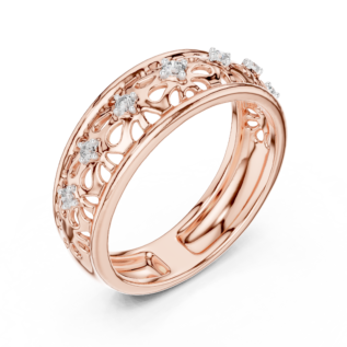 Floral Radiance Diamond Band Ring