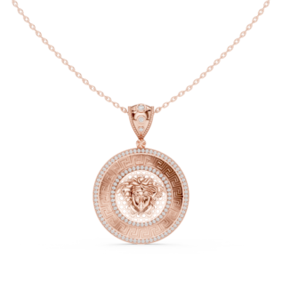 Medusa Medallion Diamond Pendant