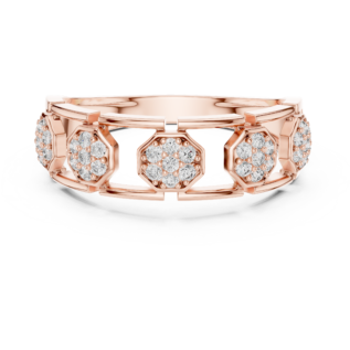 Diamond Cluster Trio Pavé Band Ring