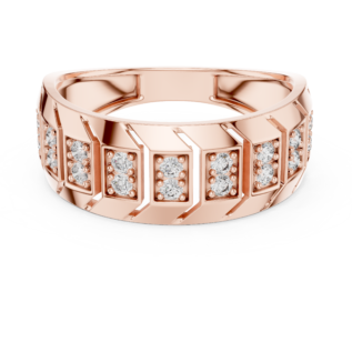 Segmented Pavé Diamond Panel Band Ring