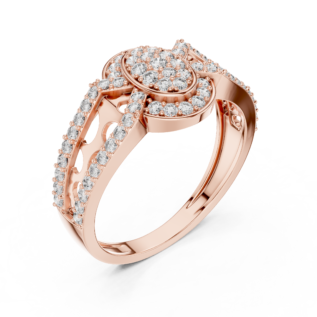 Medallion Pavé Diamond Statement Ring